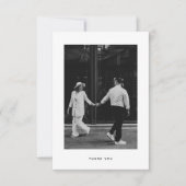 Minimalistisch fotohuwelijk bedankkaart (Voorkant)