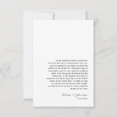 Minimalistisch fotohuwelijk bedankkaart (Achterkant)