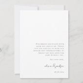 Minimalistisch fotohuwelijk bedankkaart (Achterkant)