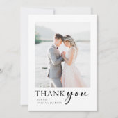 Minimalistisch fotohuwelijk bedankkaart (Voorkant)
