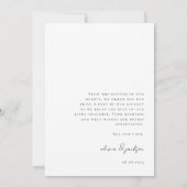 Minimalistisch fotohuwelijk bedankkaart (Achterkant)