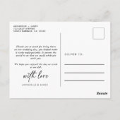 Minimalistisch fotohuwelijk Dank u Briefkaart (Achterkant)