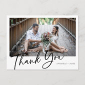 Minimalistisch fotohuwelijk Dank u Briefkaart (Voorkant)