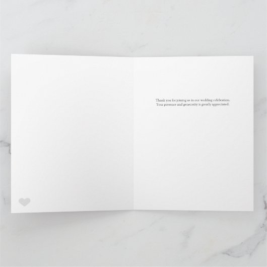 Minimalistisch fotohuwelijk Hartelijk dank Bedankkaart (Binnen)