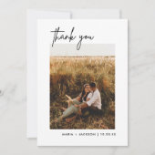 Minimalistisch fotohuwelijk Hartelijk dank Bedankkaart (Voorkant)