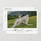 Minimalistisch fotohuwelijk Hartelijk dank Briefkaart (Voorkant / Achterkant)