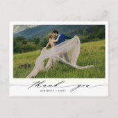 Minimalistisch fotohuwelijk Hartelijk dank Briefkaart (Voorkant)