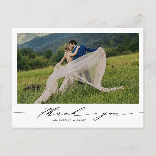 Minimalistisch fotohuwelijk Hartelijk dank Briefkaart (Voorkant)