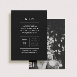 Minimalistisch fotohuwelijk kaart