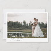 Minimalistisch Fotohuwelijk Koppel Bedankkaart (Voorkant)