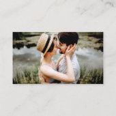 Minimalistisch fotohuwelijk QR RSVP Sage Green Informatiekaartje (Achterkant)