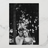 Minimalistisch fotohuwelijk Real Gold Folie Uitnodiging (Achterkant)