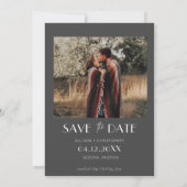 Minimalistisch fotohuwelijk save the date (Achterkant)