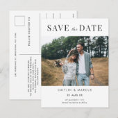 Minimalistisch fotohuwelijk sparen het Briefkaart (Voorkant / Achterkant)