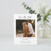 Minimalistisch fotohuwelijk sparen het Briefkaart  (Staand voorkant)