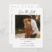 Minimalistisch fotohuwelijk sparen het Briefkaart  (Voorkant / Achterkant)