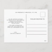 Minimalistisch fotohuwelijk sparen het Briefkaart  (Achterkant)