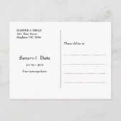 Minimalistisch fotohuwelijk sparen het Briefkaart  (Achterkant)