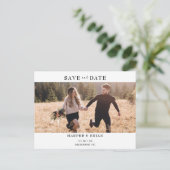 Minimalistisch fotohuwelijk sparen het Briefkaart  (Staand voorkant)