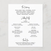 Minimalistisch Fotomodern Huwelijksprogramma (Achterkant)