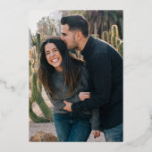 Minimalistisch fotomonogram bruiloft folie uitnodiging (Achterkant)