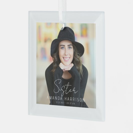 Minimalistisch fotomonument | Zus Glas Ornament (Voorkant links)