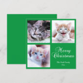 Minimalistisch fotoraster Merry-Kaart voor kerstmi (Voorkant / Achterkant)