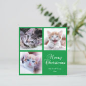 Minimalistisch fotoraster Merry-Kaart voor kerstmi (Staand voorkant)