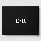 Minimalistisch fotoscript monogram bruiloft | Zwar Gastenboek (Achterkant)