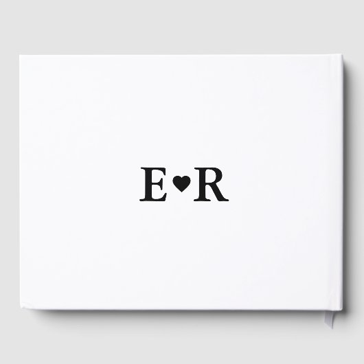 Minimalistisch fotoscript Monogram Weddenschap Gastenboek (Achterkant)