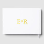 Minimalistisch fotoscript Monogram Weddenschap Gastenboek (Achterkant)