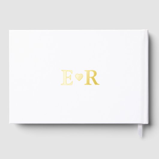 Minimalistisch fotoscript Monogram Weddenschap Gastenboek (Achterkant)