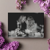 Minimalistisch fotoscript Monogram Weddenschap Gastenboek