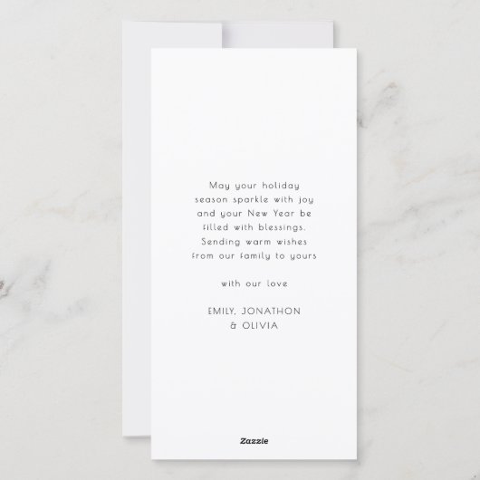 Minimalistisch fotoscript Vrolijk kerstfeest Feestdagenkaart (Achterkant)