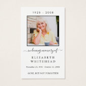 Minimalistisch fotosympathie Funeral Prayer Kaart (Voorkant)