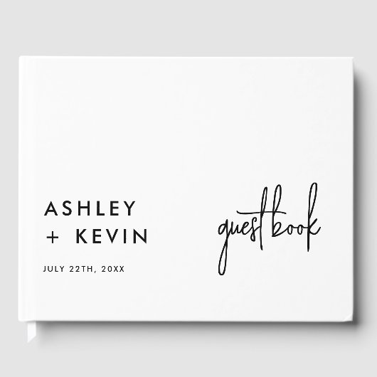 Minimalistisch fototekeningen trouwgastenboek gastenboek (Voorkant)