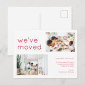 Minimalistisch fotoverkeer van twee families aankondigingskaart (Voorkant / Achterkant)