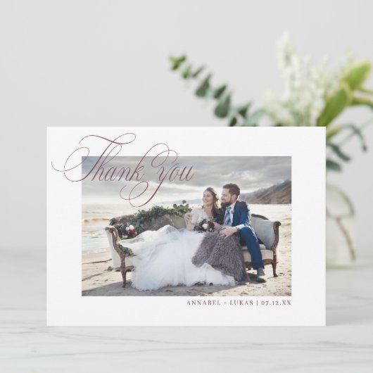 Minimalistisch fotoweddenschap Hartelijk dank Aankondiging (Staand voorkant)