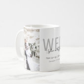 Minimalistisch fotoweddenschap koffiemok (Voorkant links)