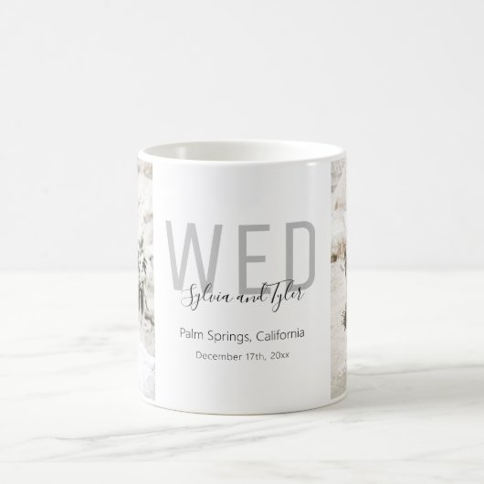 Minimalistisch fotoweddenschap koffiemok (Center)