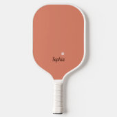 Minimalistisch framboos roze wit modern monogram pickleball paddle (Achterkant)