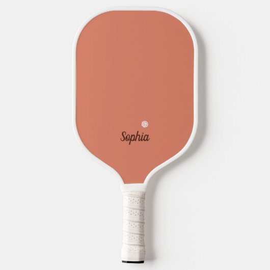 Minimalistisch framboos roze wit modern monogram pickleball paddle (Achterkant)