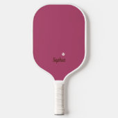 Minimalistisch framboos roze wit modern monogram pickleball paddle (Voorkant)