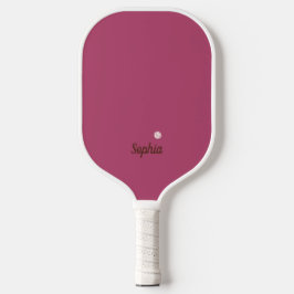 Minimalistisch framboos roze wit modern monogram pickleball paddle