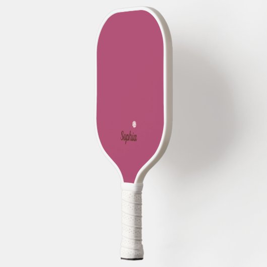 Minimalistisch framboos roze wit modern monogram pickleball paddle (Links)