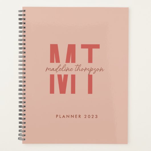 Minimalistisch frambotisch zwart monogram planner (Voorkant)