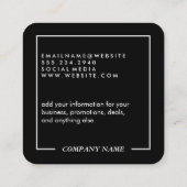 Minimalistisch frame met chic textuur vierkante visitekaartje (Achterkant)