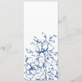 Minimalistisch Frans Blauw Bloemen Plaats Kaart Me (Achterkant)