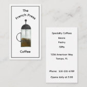 Minimalistisch Frans Pers Koffiewinkel Visitekaart Visitekaartje (Voorkant / Achterkant)