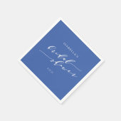 Minimalistisch Frans Script Blue Custom Vrijgezell Servet (Hoek)